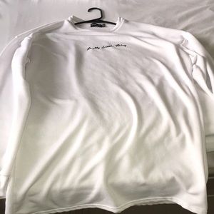 Oversized White Pretty Little Thing Sweater